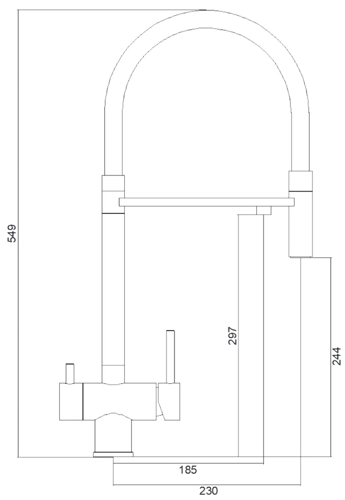 MONOCOMANDO LAVELLO 3 VIE MISSOURI ACCAIO INOX RUBINETTO CUCINA