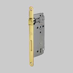 SERRATURA PER PORTE IN LEGNO PATENT GRANDE BORDO TONDO 'MOD. 590' AGB E50 - Ottonata - AGB
