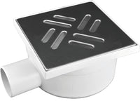 CHIUSINO CON SCARICO LATERALE E GRIGLIA IN ACCIAIO cm. 15x15 - Ø mm. 50