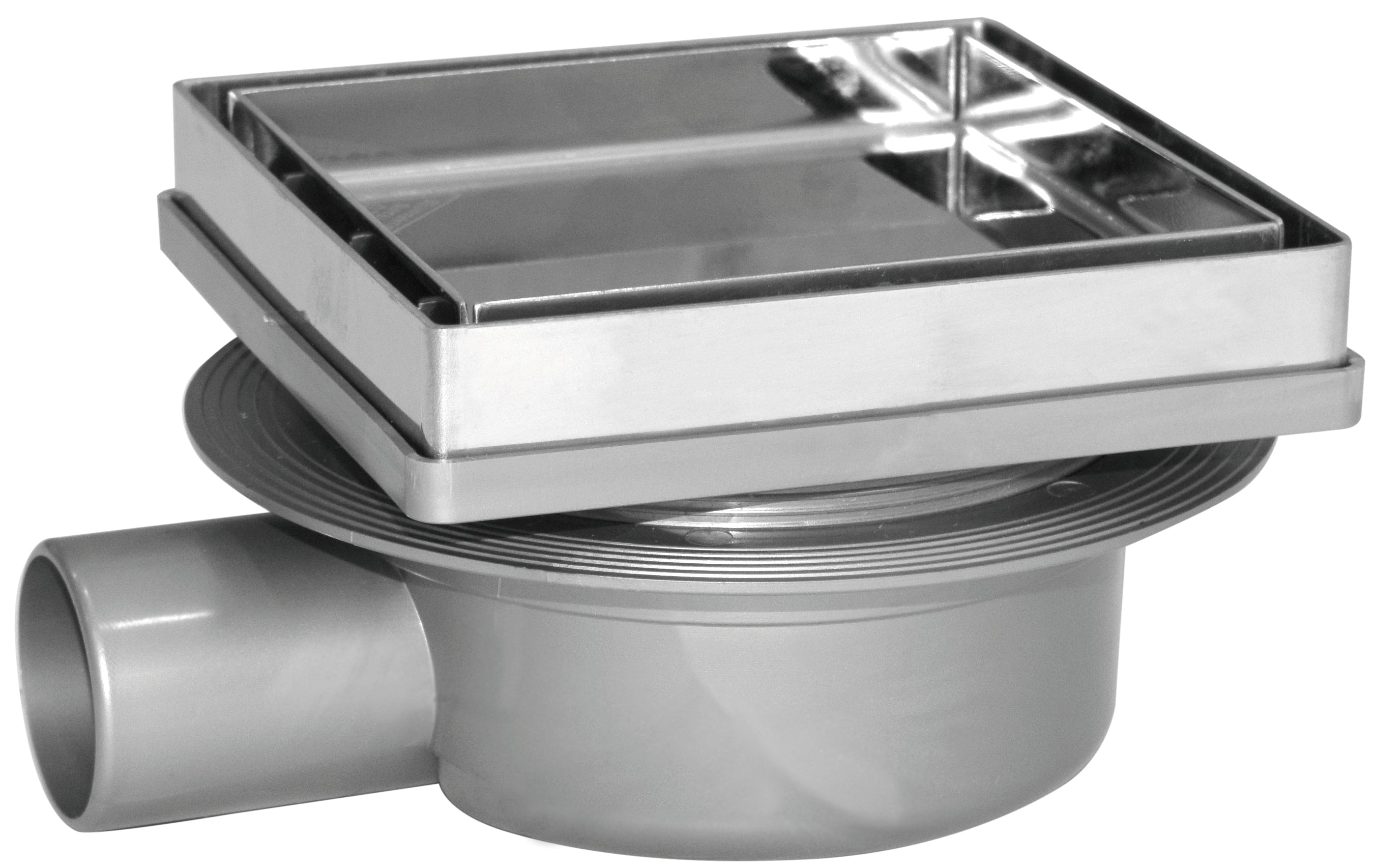 CHIUSINO REGOLABILE CON PORTA PIASTRELLE IN ACCIAIO cm. 13x13 - Ø mm. 40