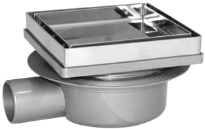 CHIUSINO REGOLABILE CON PORTA PIASTRELLE IN ACCIAIO cm. 13x13 - Ø mm. 40