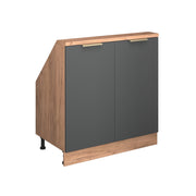 Mobile sottotetto Rion Antracite-oro/Rovere dorato 80 x 83.8 cm con 2 porte Vicco