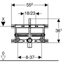 MODULO COMBIFIX ITALIA INOX PER BIDET SOSPESI  Con curva GEBERIT 457.892.00.1