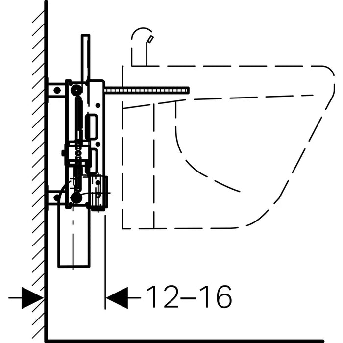 MODULO COMBIFIX ITALIA INOX PER BIDET SOSPESI  Con curva GEBERIT 457.892.00.1