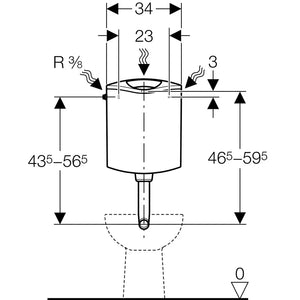 CASSETTA ZAINO esterna AP116 DOPPIO SCARICO BIANCA GEBERIT 136.432.11.1