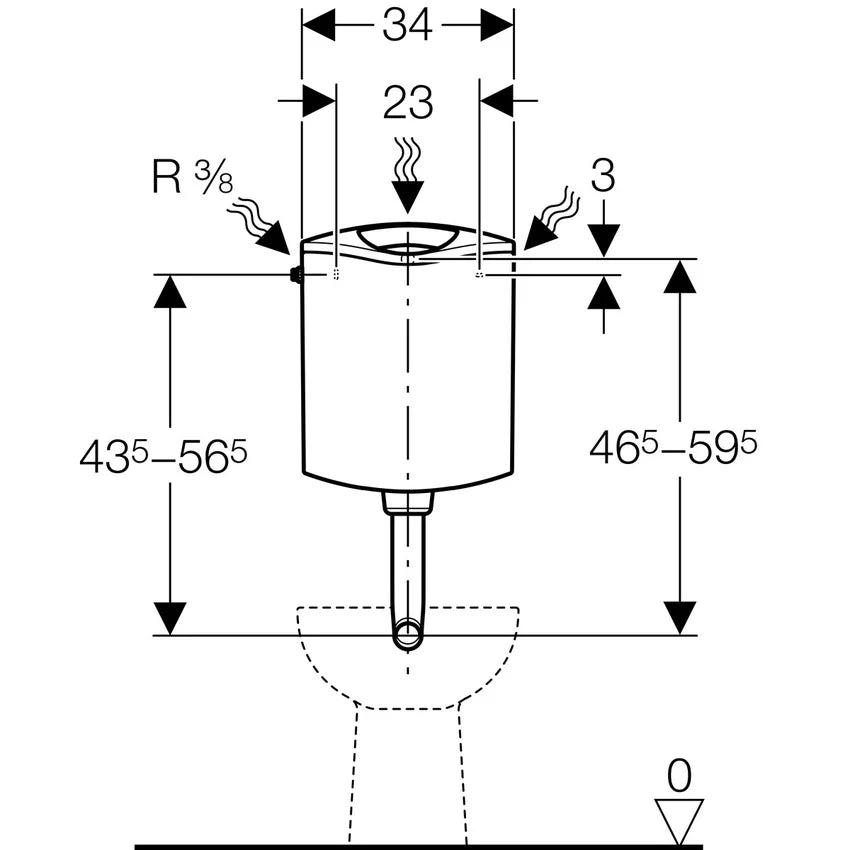 CASSETTA ZAINO esterna AP116 DOPPIO SCARICO BIANCA GEBERIT 136.432.11.1