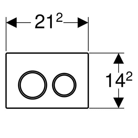 PLACCA DI COMANDO OMEGA 20 DOPPIO TASTO CROMO LUCIDO CROMO SATINATO GEBERIT 115.085.KH.1