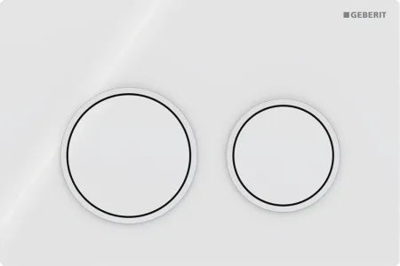 PLACCA DI COMANDO OMEGA 20 DOPPIO TASTO BIANCO BIANCO OPACO GEBERIT 115.085.11.1