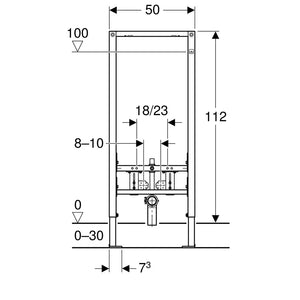 MODULO DUOFIX VERNICIATO PER BIDET SOSPESI IN CARTONGESSO CM.112 GEBERIT 111.512.00.2