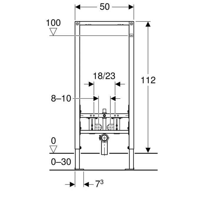 MODULO DUOFIX VERNICIATO PER BIDET SOSPESI IN CARTONGESSO CM.112 GEBERIT 111.512.00.2