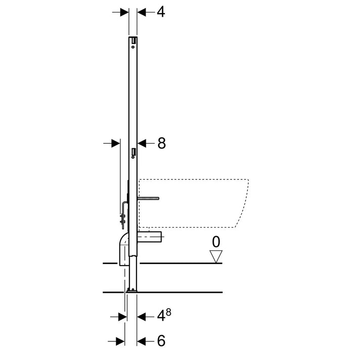 MODULO DUOFIX VERNICIATO PER BIDET SOSPESI IN CARTONGESSO CM.112 GEBERIT 111.512.00.2