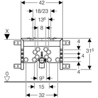 MODULO COMBIFIX ITALIA VERNICIATO PER BIDET SOSPESI Con curva GEBERIT 457.608.00.5