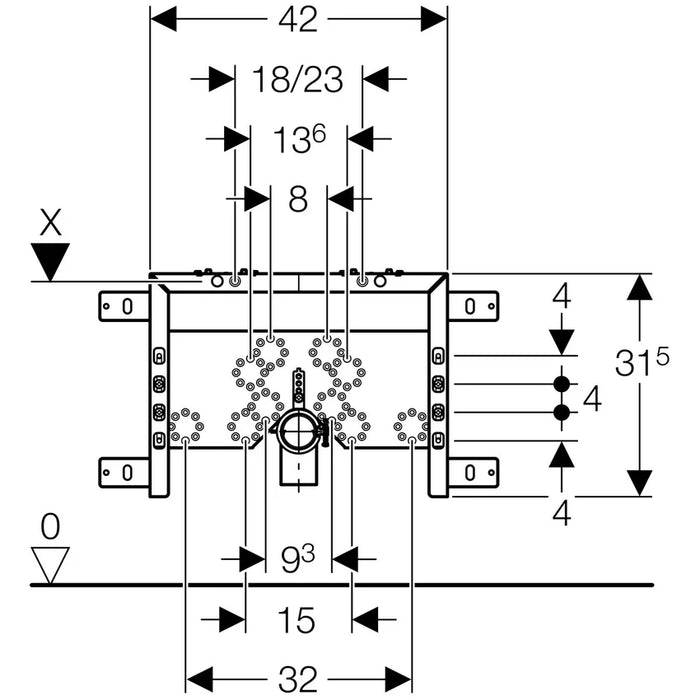 MODULO COMBIFIX ITALIA VERNICIATO PER BIDET SOSPESI Con curva GEBERIT 457.608.00.5