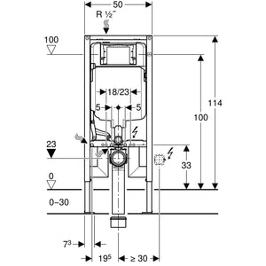 CASSETTA INCASSO DUOFIX ITALIA SIGMA8 WC SOSPESI Doppio scarico GEBERIT 111.795.00.1