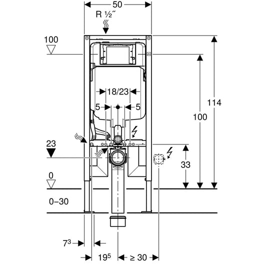 CASSETTA INCASSO DUOFIX ITALIA SIGMA8 WC SOSPESI Doppio scarico GEBERIT 111.795.00.1