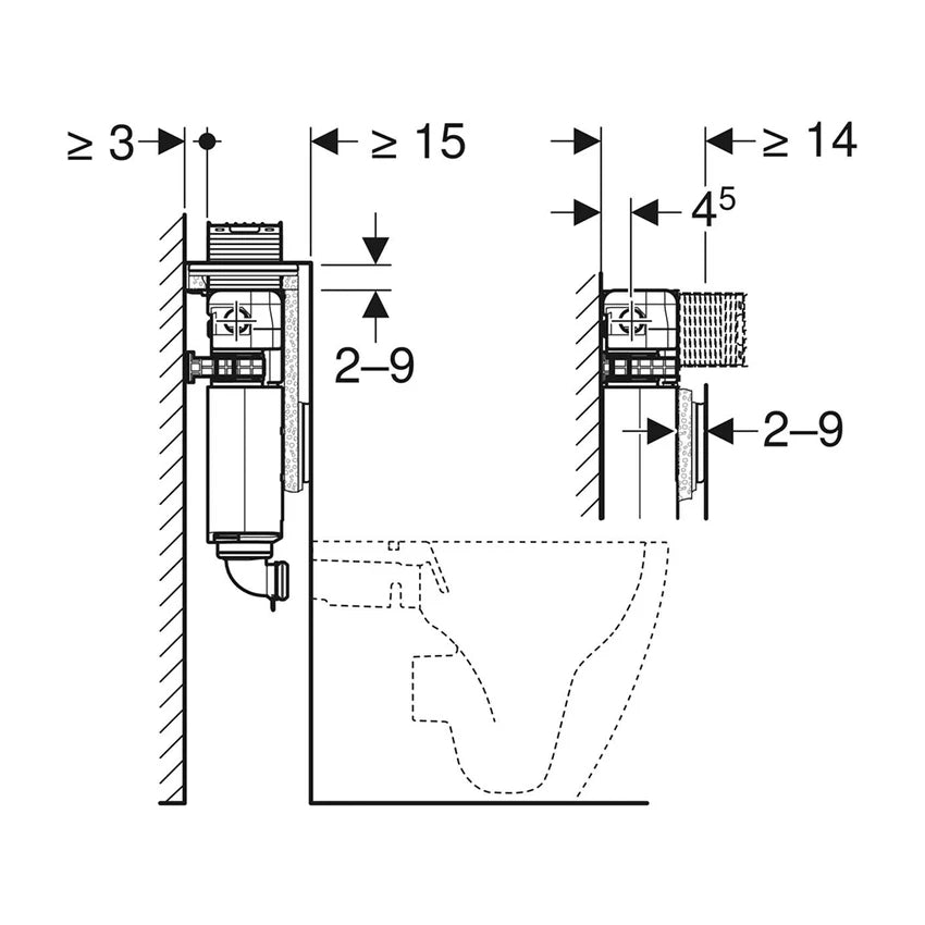 CASSETTA INCASSO OMEGA12 Doppio scarico GEBERIT 109.043.00.1