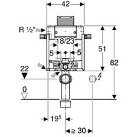 CASSETTA INCASSO COMBIFIX PO OMEGA WC SOSPESI Doppio scarico GEBERIT 110.000.00.1