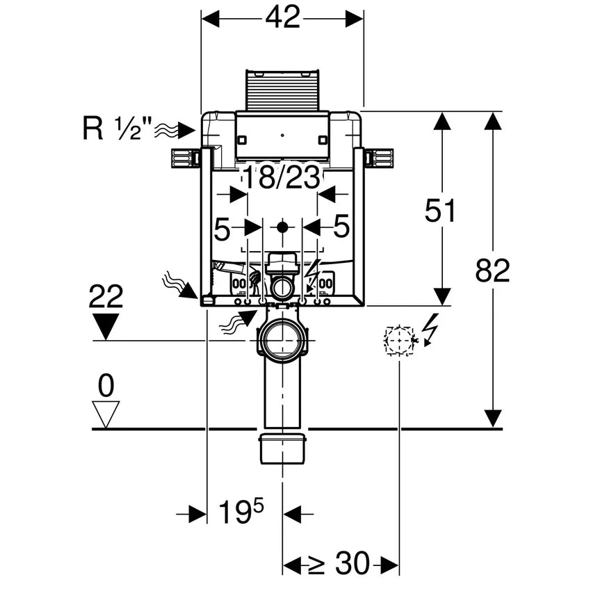 CASSETTA INCASSO COMBIFIX PO OMEGA WC SOSPESI Doppio scarico GEBERIT 110.000.00.1
