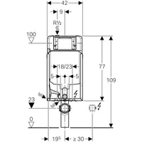 CASSETTA INCASSO COMBIFIX SIGMA8 WC SOSPESI Doppio scarico GEBERIT 110.790.00.1