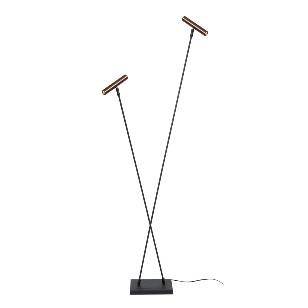 Lampada da terra Lucide DUARTE 2xG9 metallo marrone nero