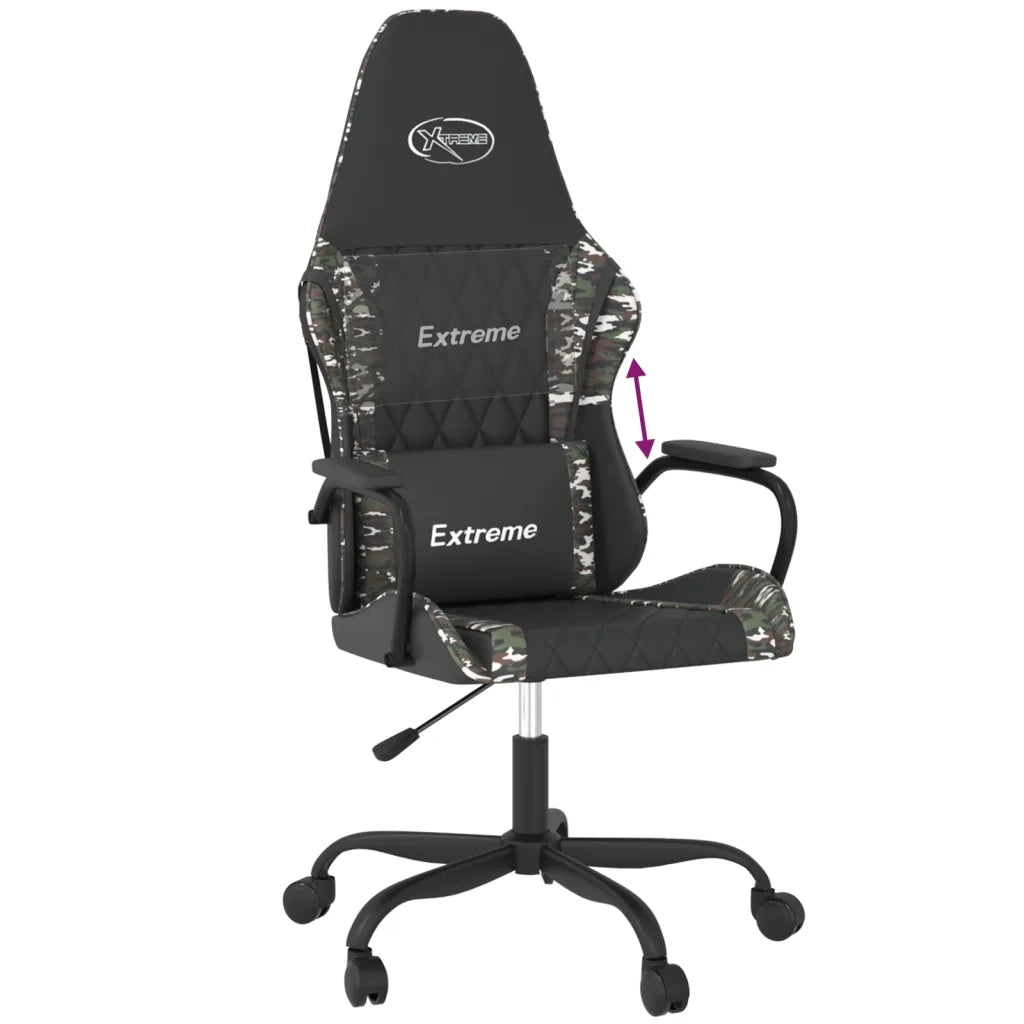 Sedia da Gaming | Sedia da e-sports Nero e Mimetico in Similpelle