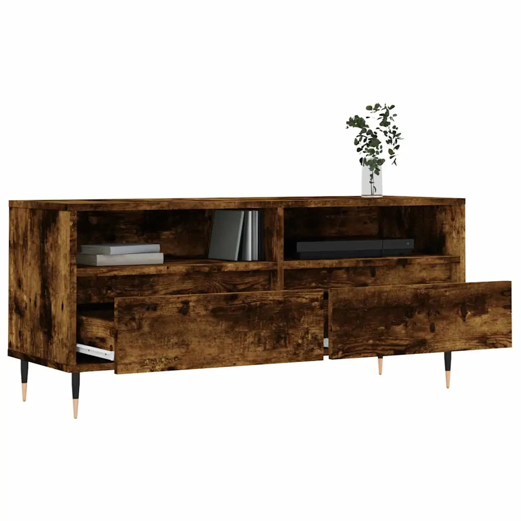 Mobile TV Rovere Fumo 100x34,5x44,5 cm in Legno Multistrato 831233