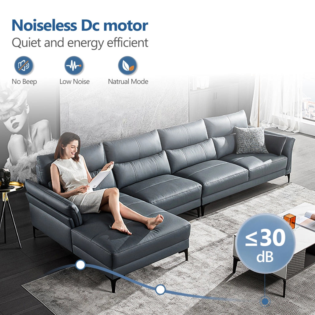 Ventilatore da soffitto 60 pollici senza luce, color legno naturale, impermeabile, extra grande, per esterni, motore DC silenzioso reversibile