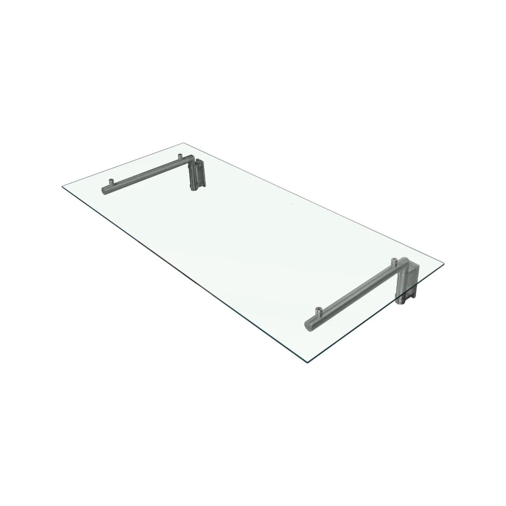 Pensilina in Vetro 120x80 cm con Staffe Acciaio Inox per Porta Ingresso