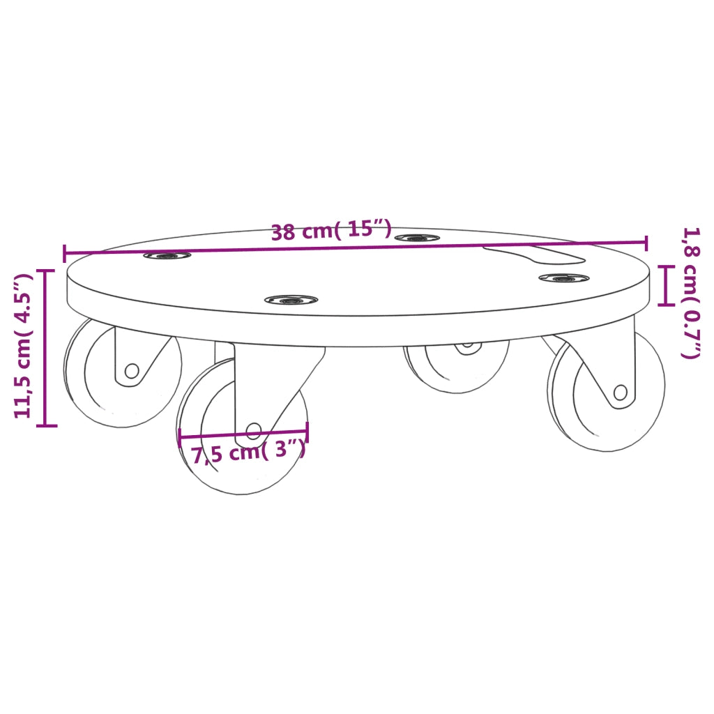Pedane di Trasporto 2 pz Rotonde Ø38x11,5 cm 250 kg 154892