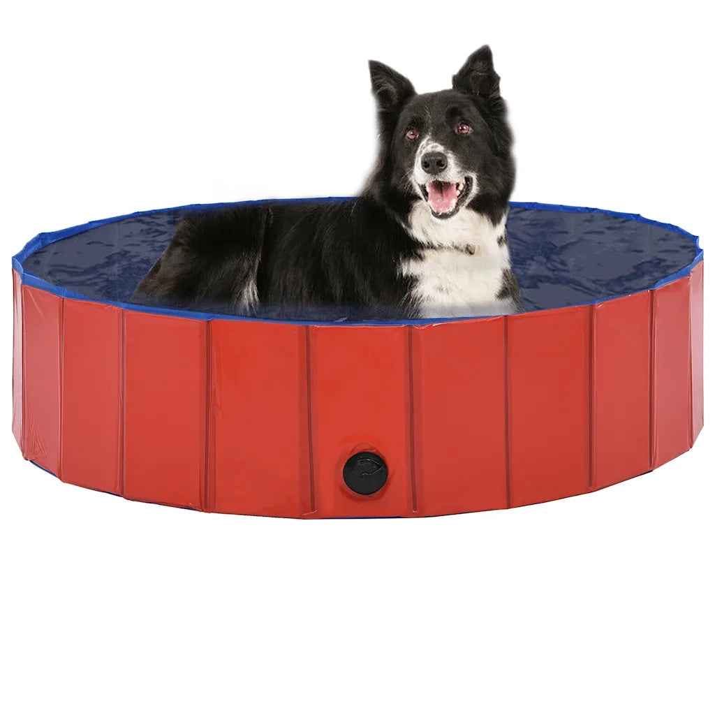 Piscina per Cani Pieghevole Rossa 120x30 cm in PVC 170823