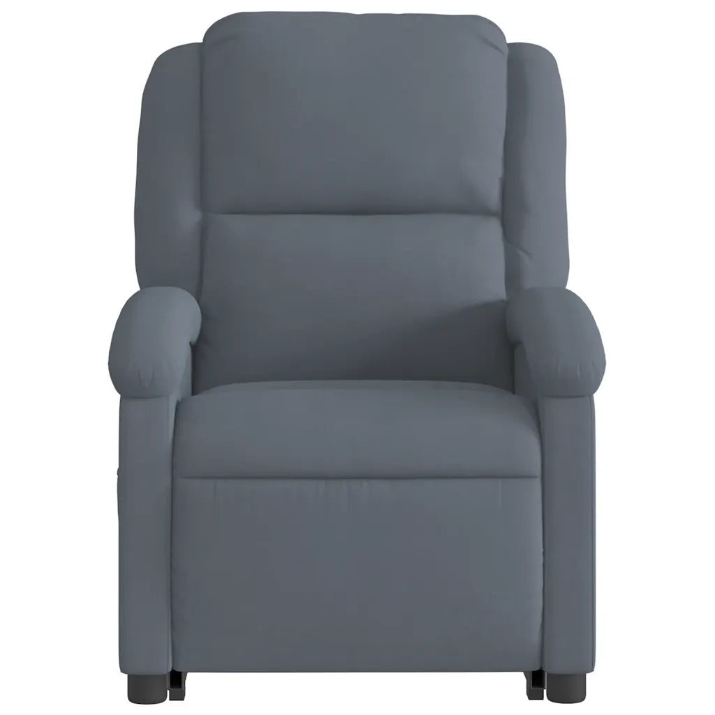 Poltrona | Sedia Relax Alzapersona Reclinabile Grigio Scuro in Velluto