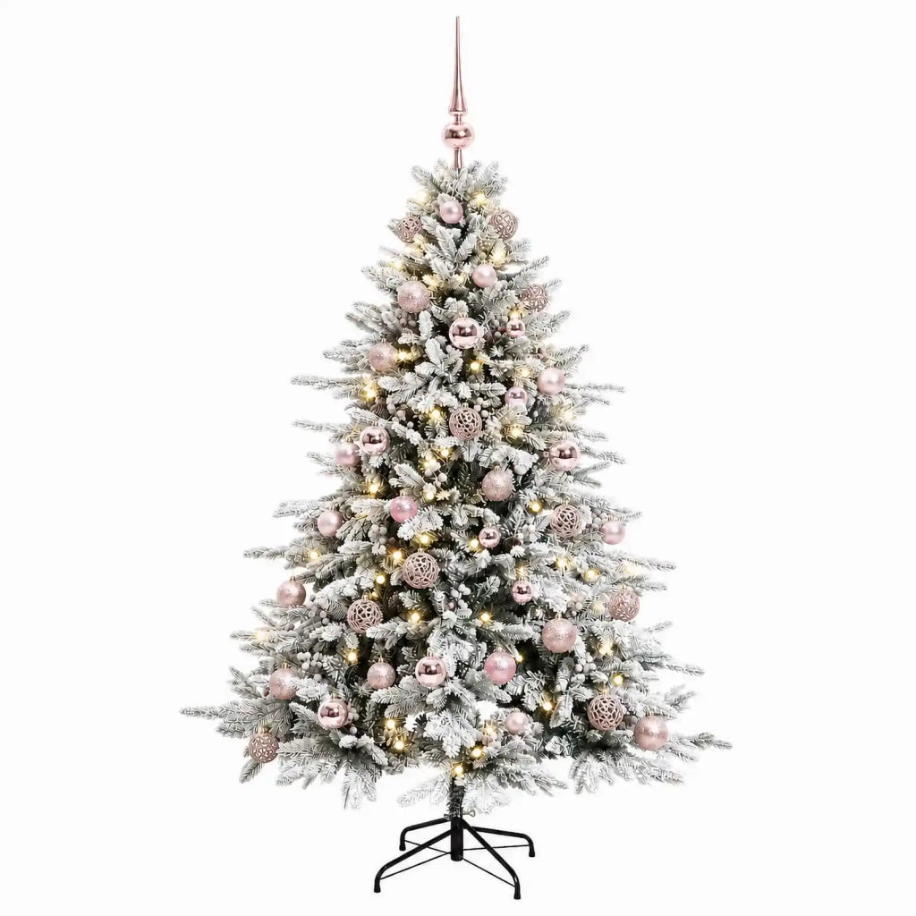 Albero di Natale artificiale con palline 150 cm 150 LED 3465776