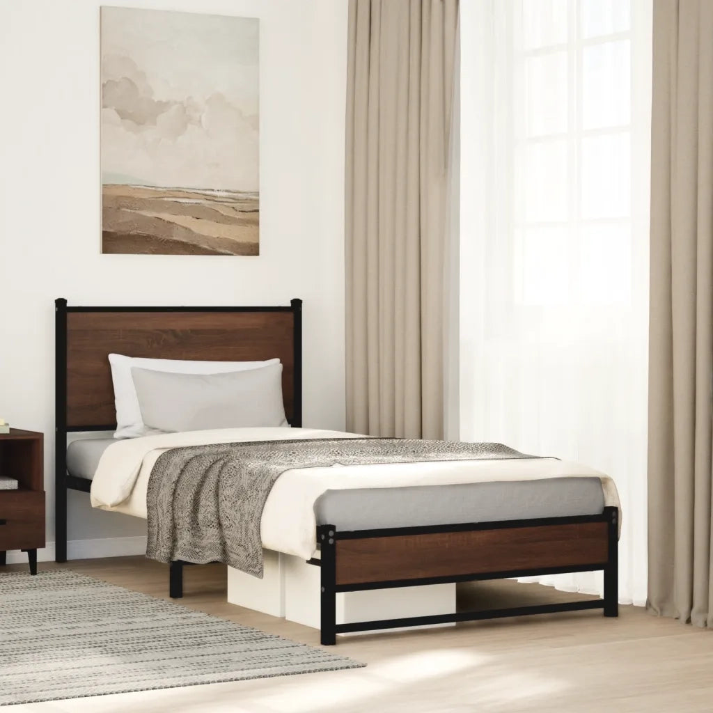 Giroletto senza Materasso in Metallo Rovere Marrone 80x200 cm 4007931