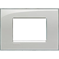 Placca quadra Bticino 3 moduli grigio ghiaccio