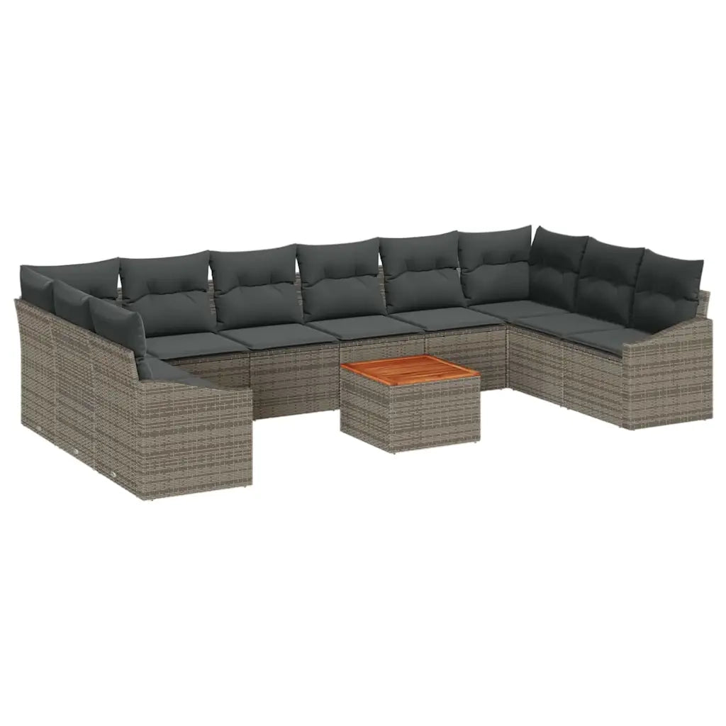 Set Divano da Giardino 11 pcs Grigio polyrattan 3356550