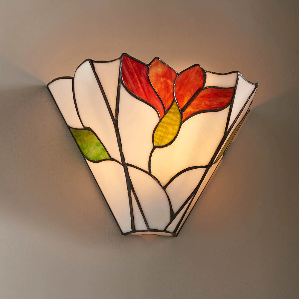 Applique Tiffany Botanica vetro floreale multicolor 1xE14 40W