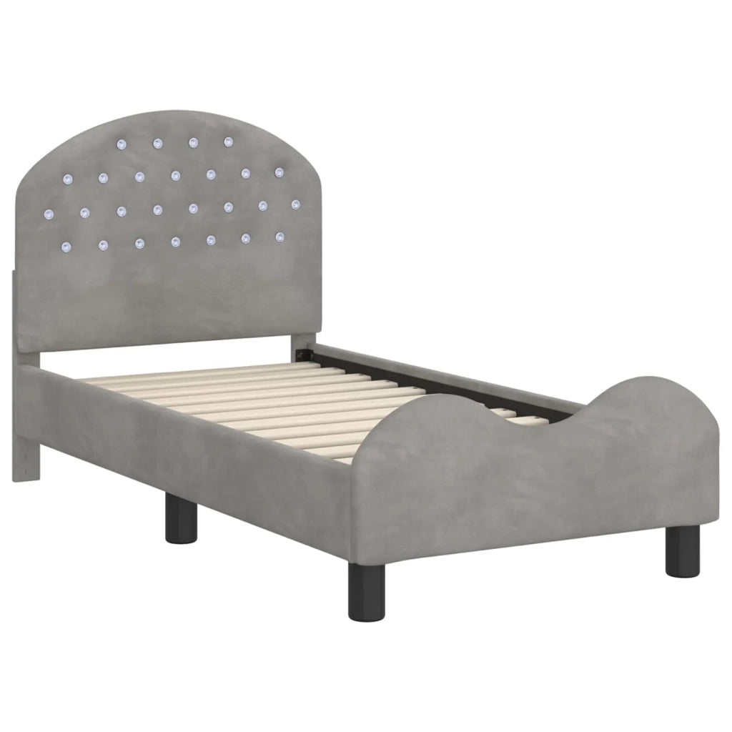 Struttura letto per bambini con testata Grigio chiaro Velluto 42011099