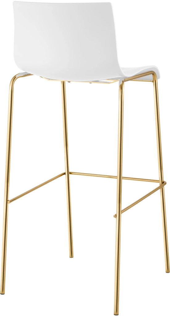 Set di 2 sgabelli da bar Hoover in plastica da 4 piedi color oro 1