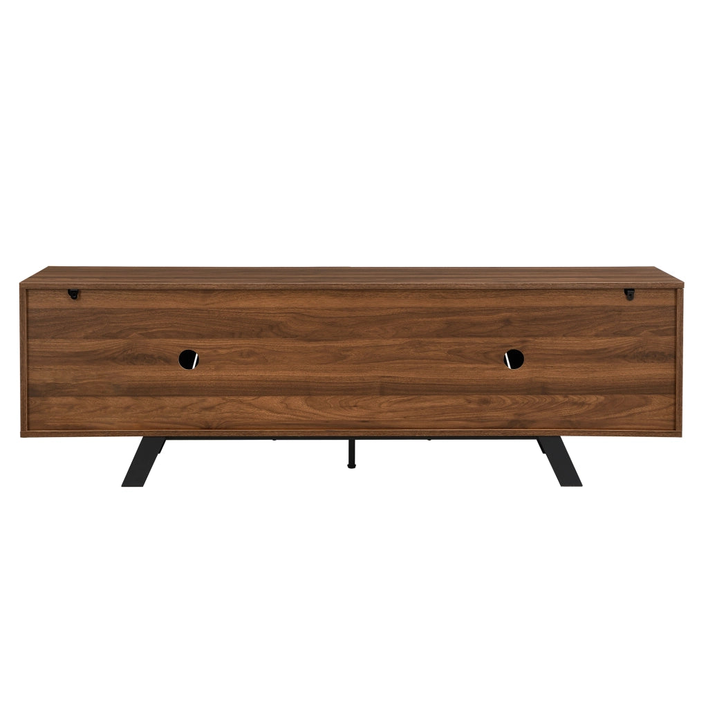 Mobile TV 160x39x50.5 cm; frontale ondulato con grande spazio contenitore; MDF; noce