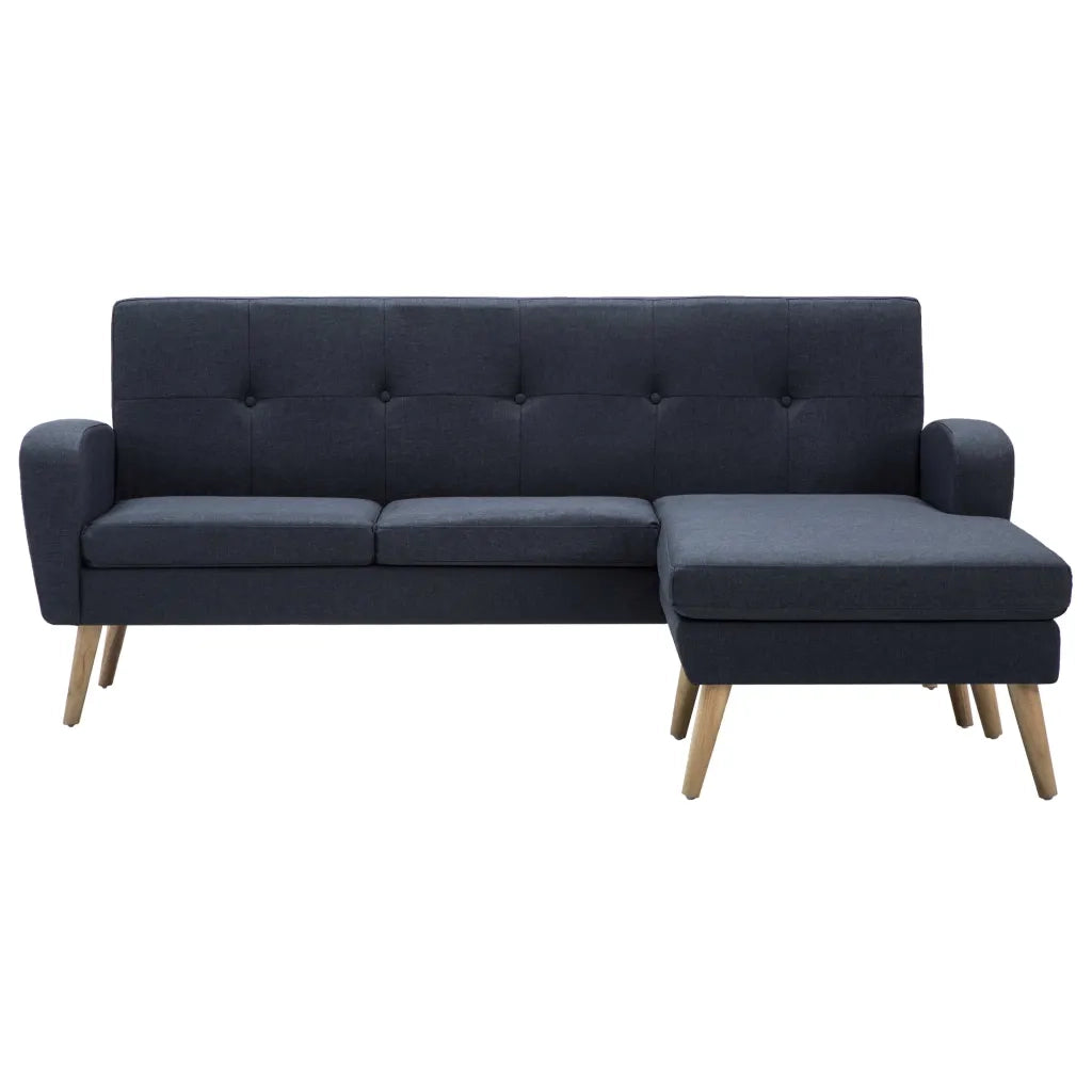 Divano a L Imbottito in Tessuto 186x136x79 cm Grigio Scuro cod mxl 19138