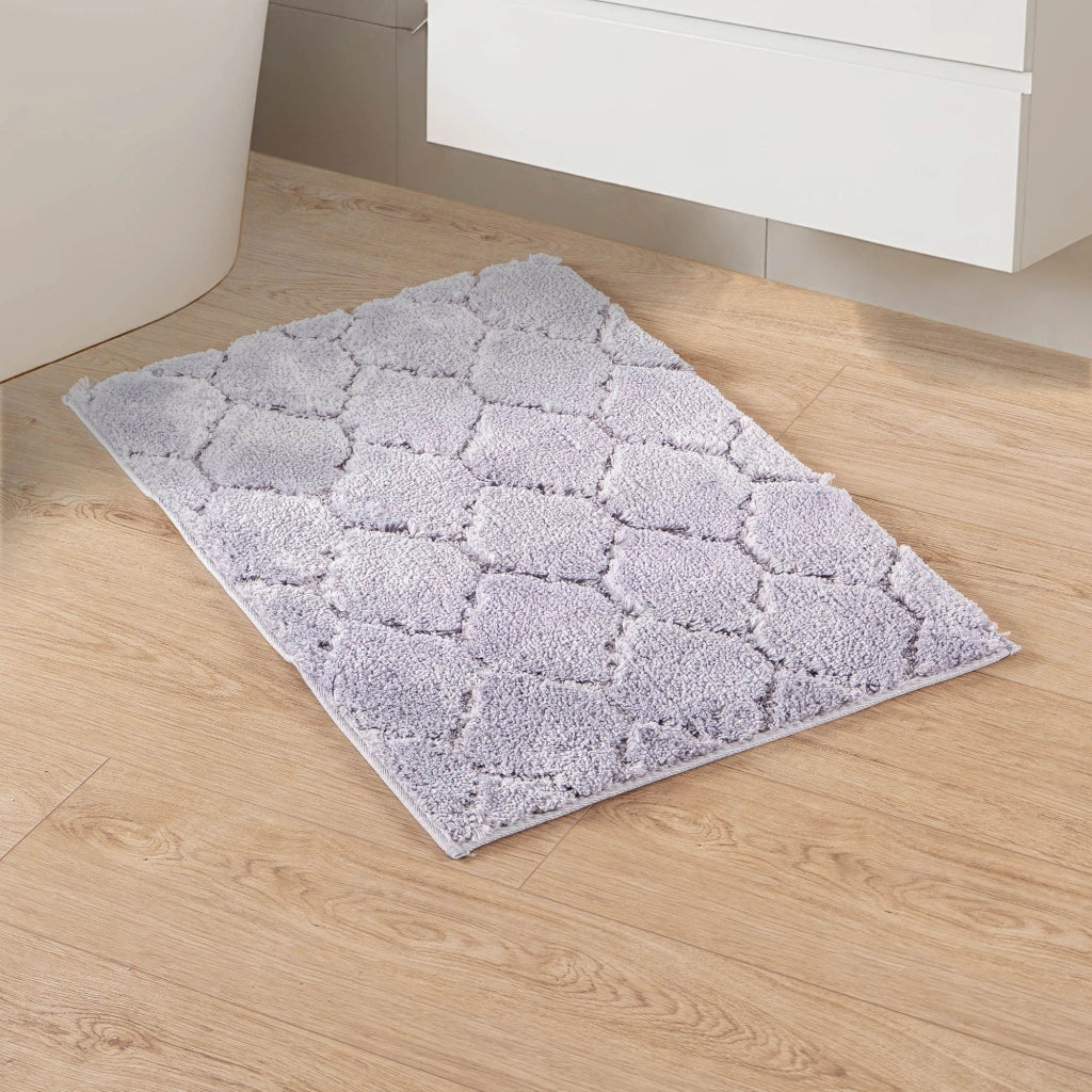 Tappeto Bagno Antiscivolo Effetto Rilievo Assorbente, Morbido, Lavabile in Lavatrice 50x80 / 60x120 cm 50x80 Cm - Grigio