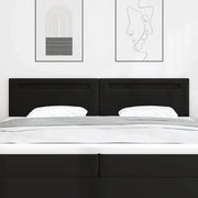 Testiera LED-Testata con LED-Testiera Decorativa Nero 200 cm Pelle Sintetica