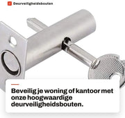 Bout di sicurezza per porte - Installazione facile - Materiale in acciaio resistente - Robusto e duraturo - Protezione contro la furto - Adatto per porte resistenti al fuoco - Modello per serratura di sicurezza