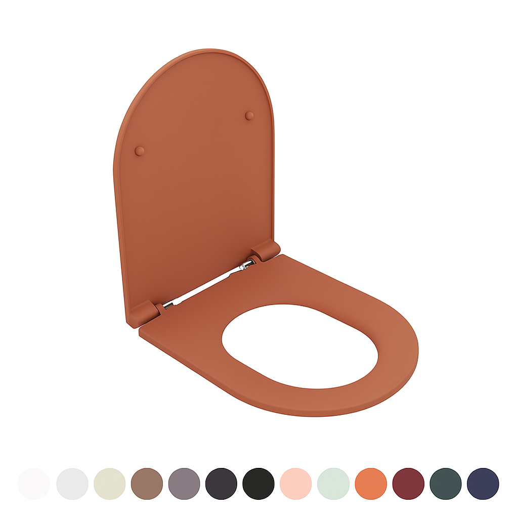 SEDILE WC SOFT CLOSE INFINITY PER SOSPESO Terracotta Opaco coprivaso copriwater NYMO