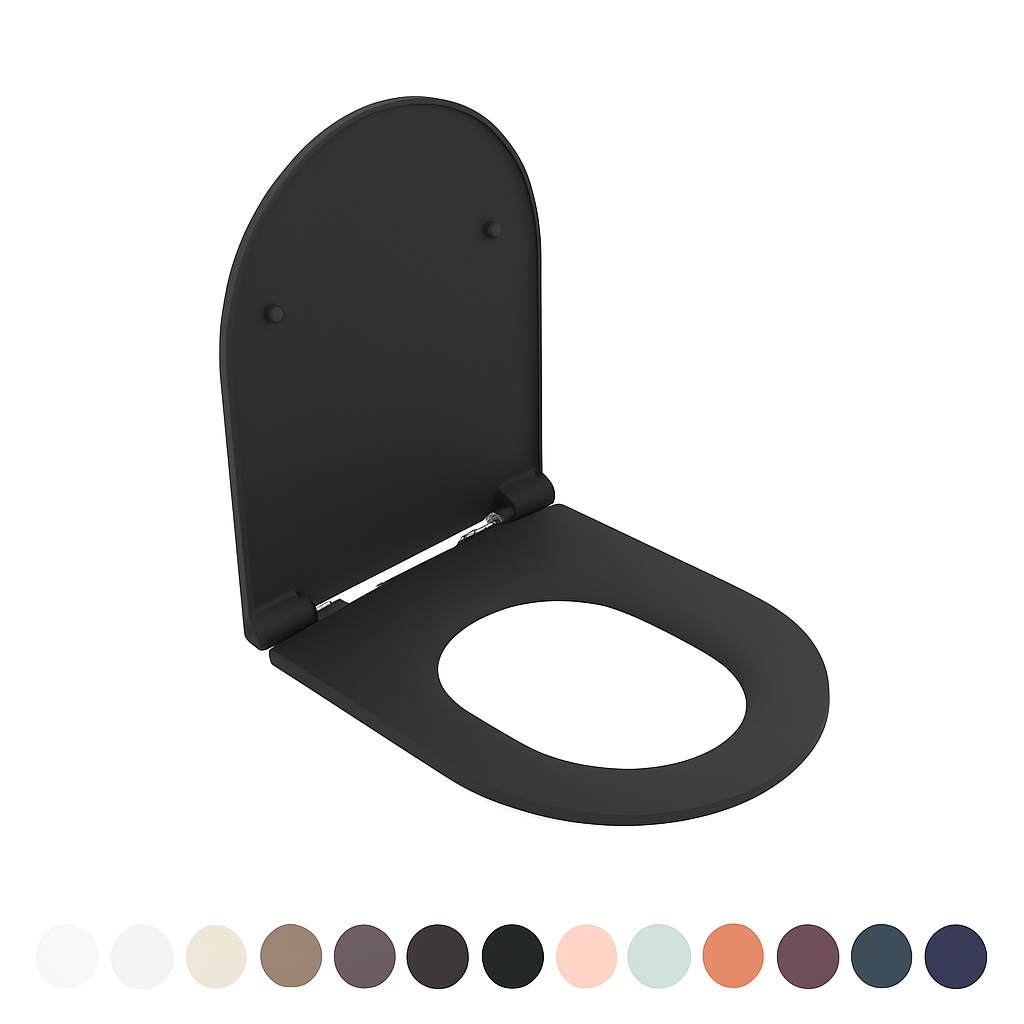 SEDILE WC SOFT CLOSE INFINITY PER FILOMURO Nero Opaco coprivaso copriwater NYMO