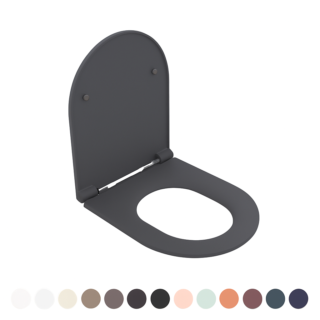 SEDILE WC SOFT CLOSE INFINITY PER SOSPESO Antracite Opaco coprivaso copriwater NYMO