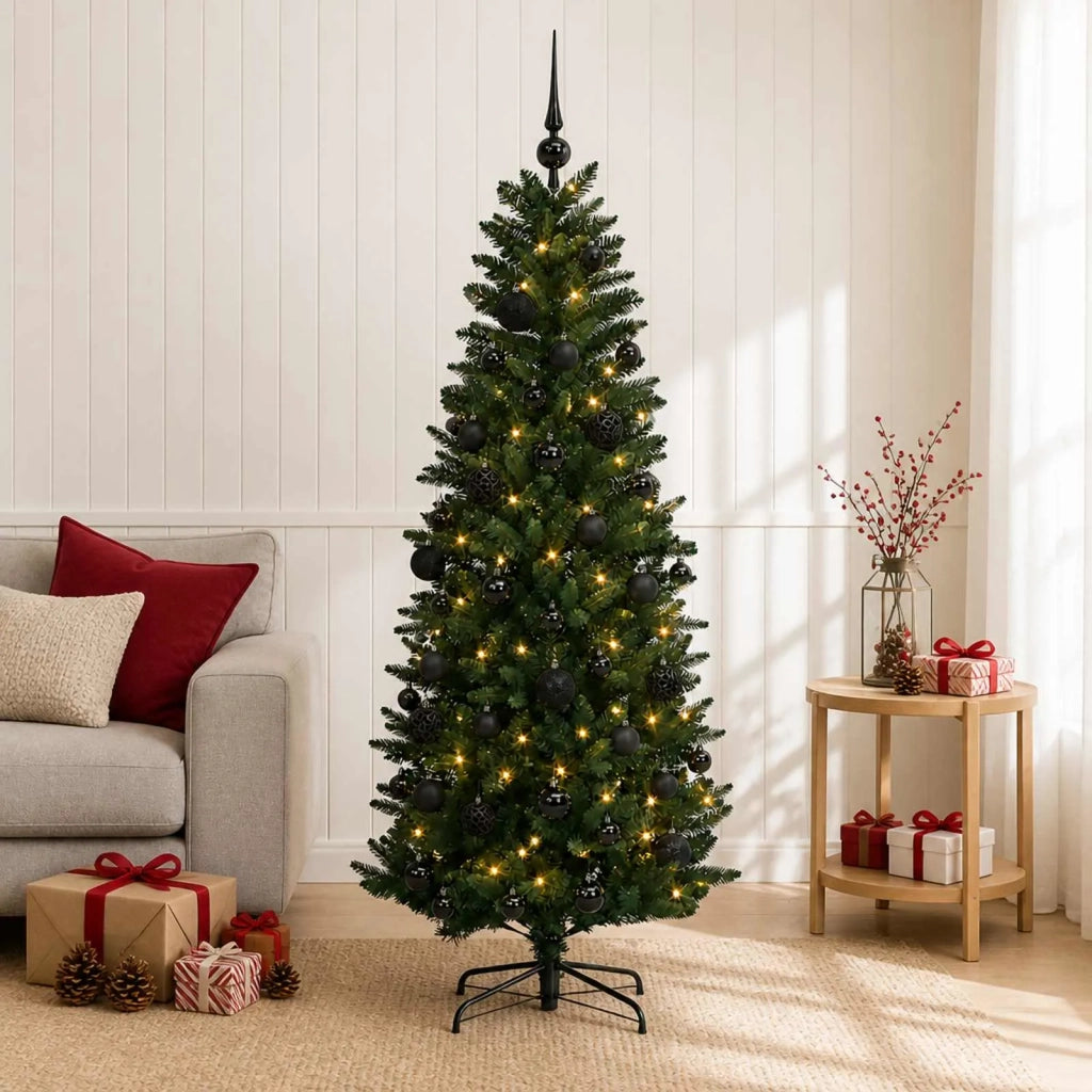 Albero di Natale Artificiale con Palline 150 cm 150 LED 3465636
