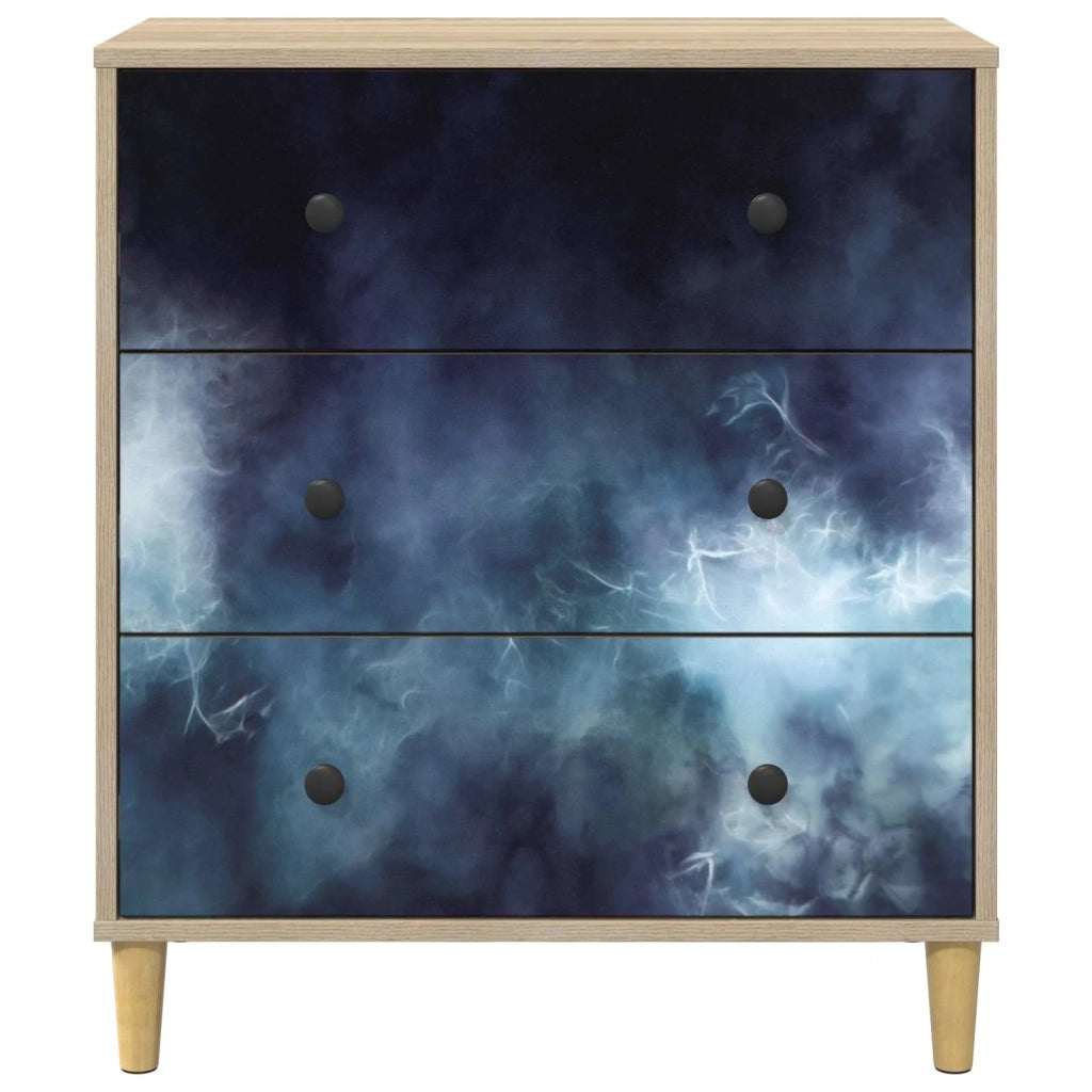 Cassettiera RAALTE Stampa in marmo blu 66 x 36,5 x 75 cm Sonoma 8007352