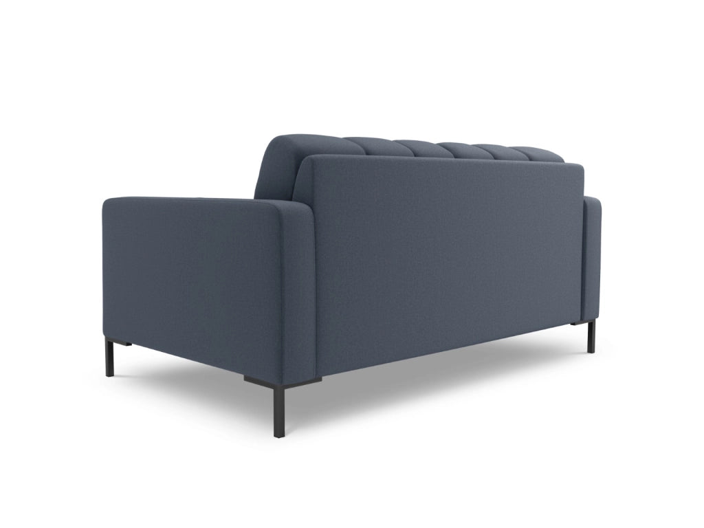 Cosmopolitan Design - Divano "Bali" 2 posti in tessuto strutturato blu scuro 