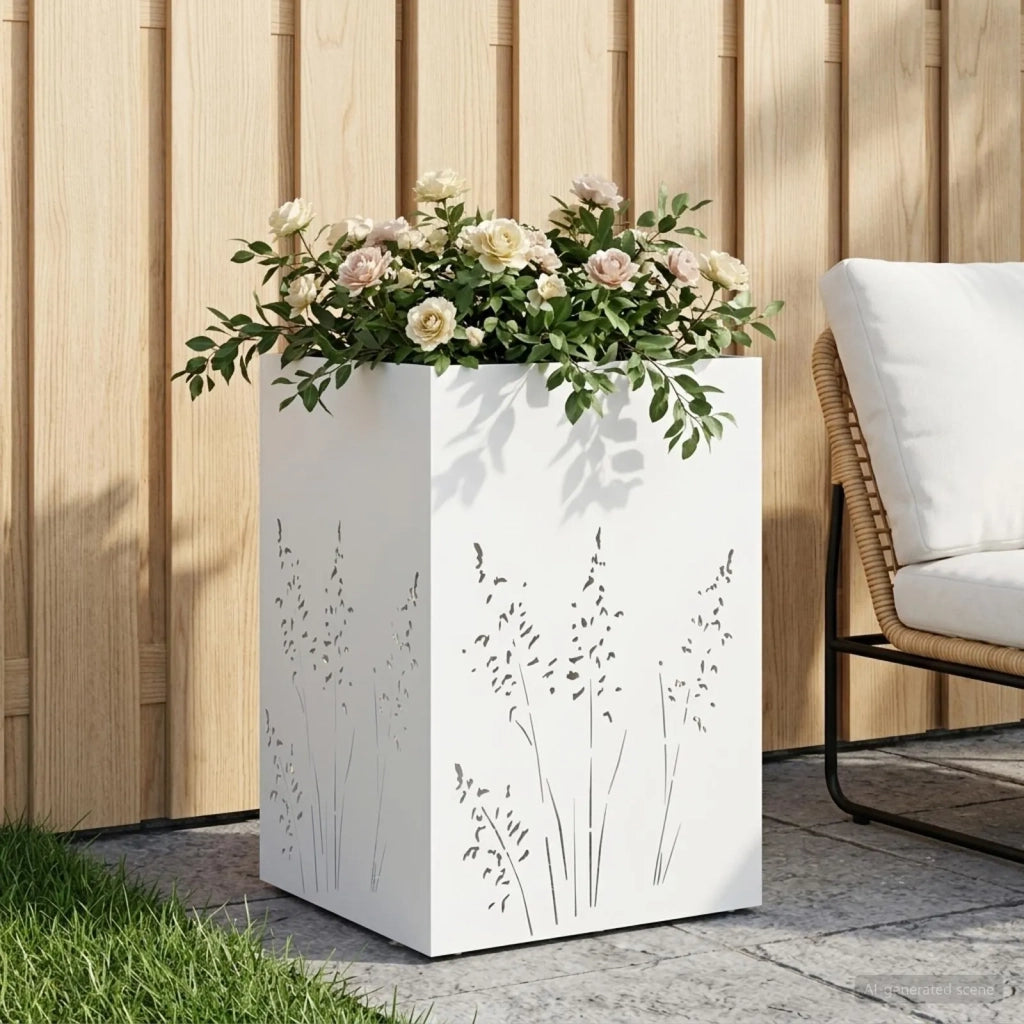 Vaso da giardino Bianco 50 x 50 x 75 cm 8005766
